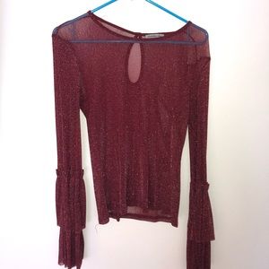 Sheer sparkle top